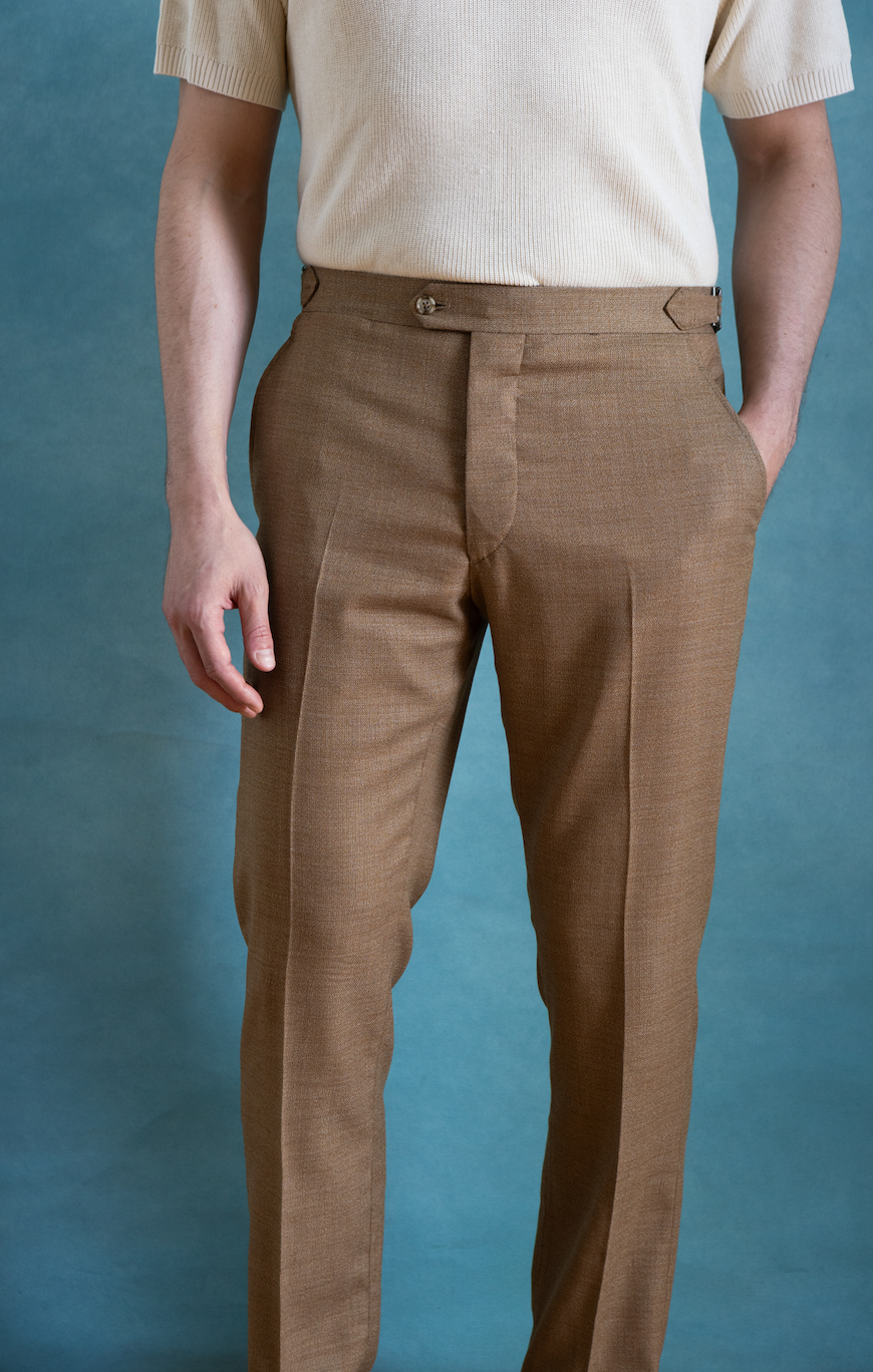 Plain Weave Summer Trouser, Tan