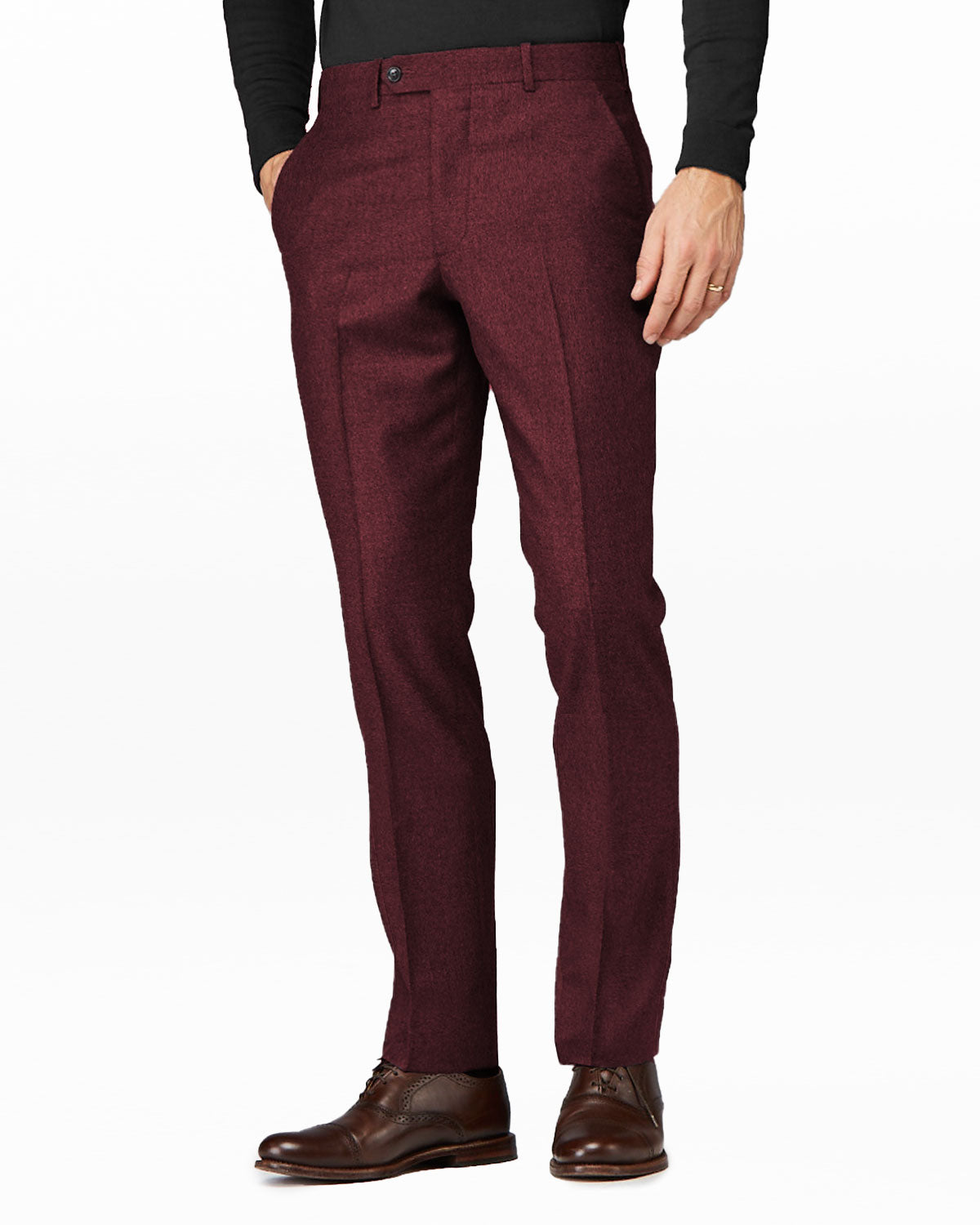 Super 120s Wool Flannel, Burgundy